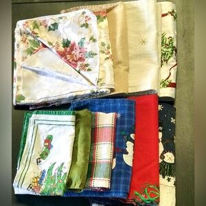 Large Lot of Vintage Christmas Table Linens